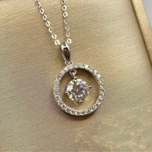 Elegant Jewelry Cubic Zirconia 925 Silver Necklace - Picture 2 of 3